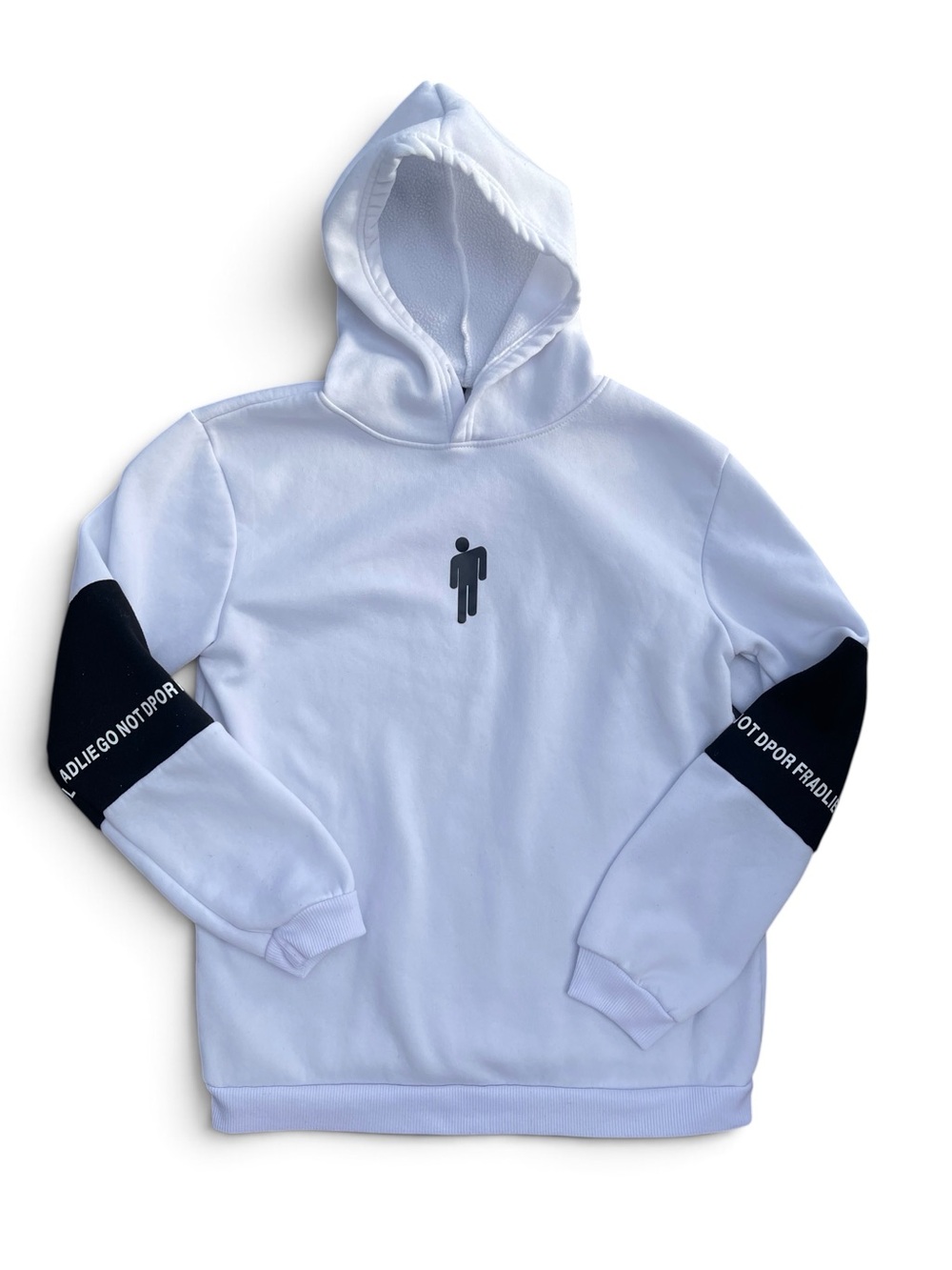 Billie Eilish White Blohsh Hoodie Pullover Sweatshirt Black Graphic Sleeves XXL